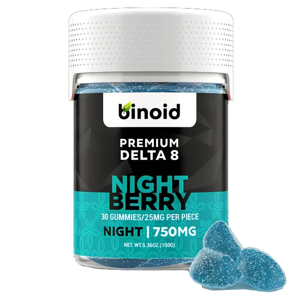 Binoid Premium Delta 8 Gummies Night Berry Flavor