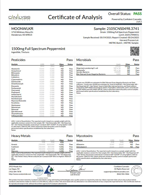 2000mg Peppermint Full Spectrum CBD + CBG Tincture