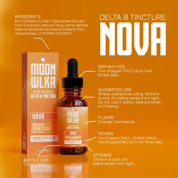 Delta 8 Tincture | Orange Cremsicle | 1,000mg