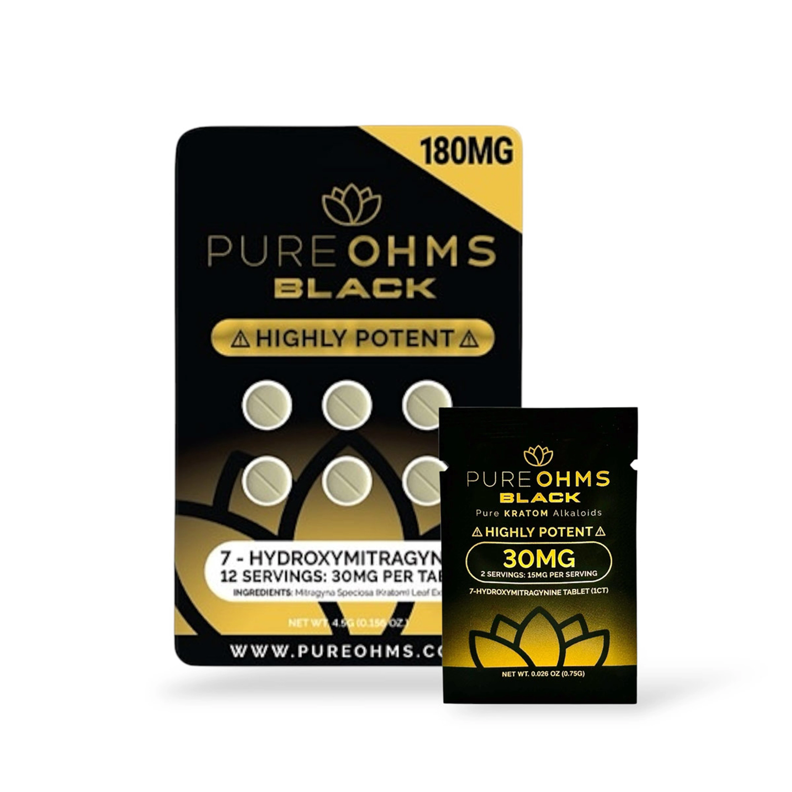 Pure Ohms Black 7-OH Extract Tablets - 30mg