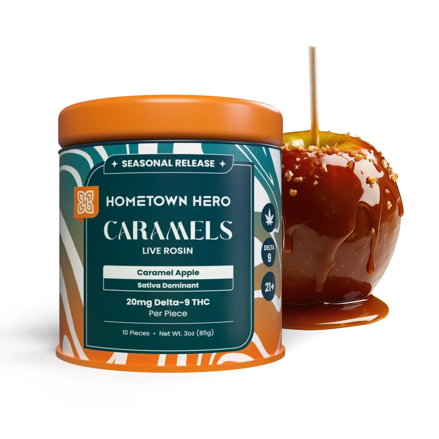 Hometown Hero Delta 9 THC Caramels - Caramel Apple