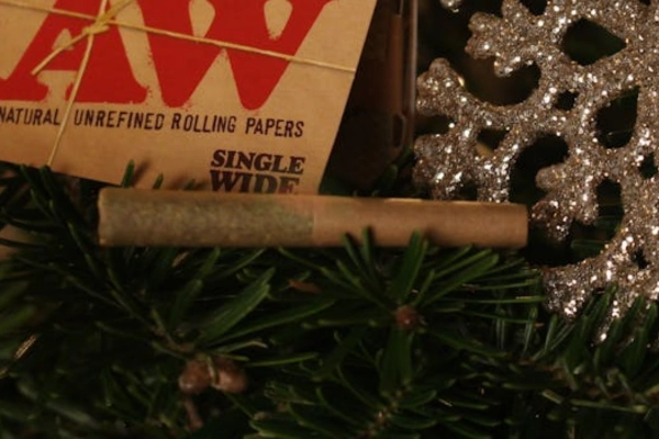 A pre-roll with christmas decorations