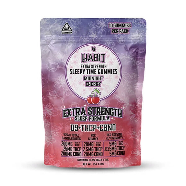 Delta-9, THCP, and CBNO Extra Strength Sleep Formula Midnight Cherry Gummies